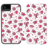 romantisches Muster Incipio iPhone Geldbeutel-Hülle (Folio Geöffnet)