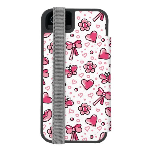 romantisches Muster Incipio iPhone Geldbeutel-Hülle (Folio Rückseite)