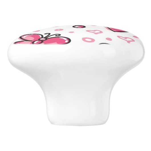 romantisches Muster Keramikknauf (Seitenansicht)