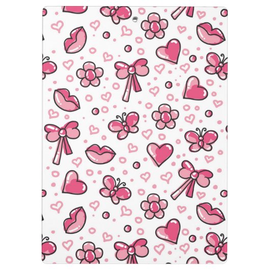 romantisches Muster Klemmbrett (Rückseite)