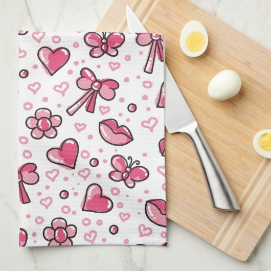 romantisches Muster Küchentuch (Viertel Falte)