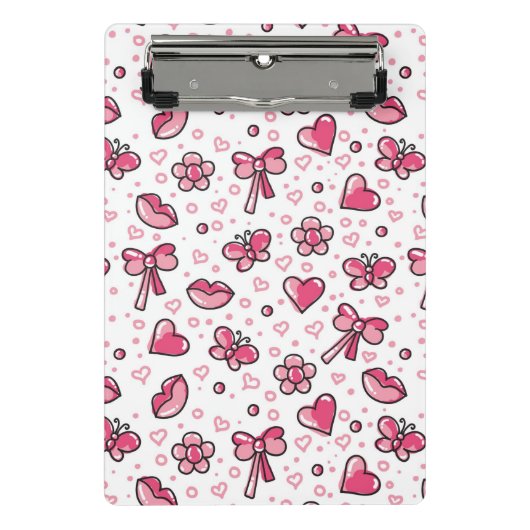 romantisches Muster Mini Klemmbrett (Vorderseite)