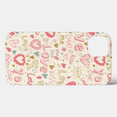 Romantisches Muster mit Herz und Lippen Case-Mate iPhone Hülle (Rückseite (Horizontal))