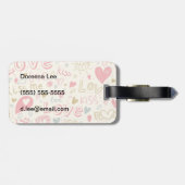 Romantisches Muster mit Herz und Lippen Gepäckanhänger (Rückseite horizontal)