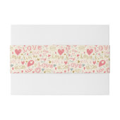 Romantisches Muster mit Herzen und den Lippen Einladungsbanderole (Rückseitenbeispiel)