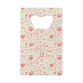 Romantisches Muster mit Herzen und den Lippen Geldbeutel Flaschenöffner (Rückseite)