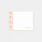 Romantisches Muster mit Herzen und den Lippen Post-it Klebezettel (Vorderseite)