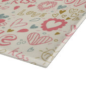 Romantisches Muster mit Herzen und den Lippen Schneidebrett (Ecke)