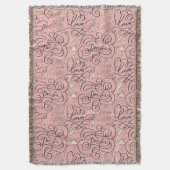 Romantisches Muster mit Herzen und Vögeln Decke (Vorderseite Vertikal)