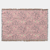 Romantisches Muster mit Herzen und Vögeln Decke (Vorderseite)