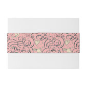 Romantisches Muster mit Herzen und Vögeln Einladungsbanderole (Rückseitenbeispiel)