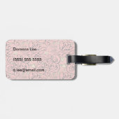 Romantisches Muster mit Herzen und Vögeln Gepäckanhänger (Rückseite horizontal)