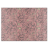 Romantisches Muster mit Herzen und Vögeln Schneidebrett (Vorderseite)