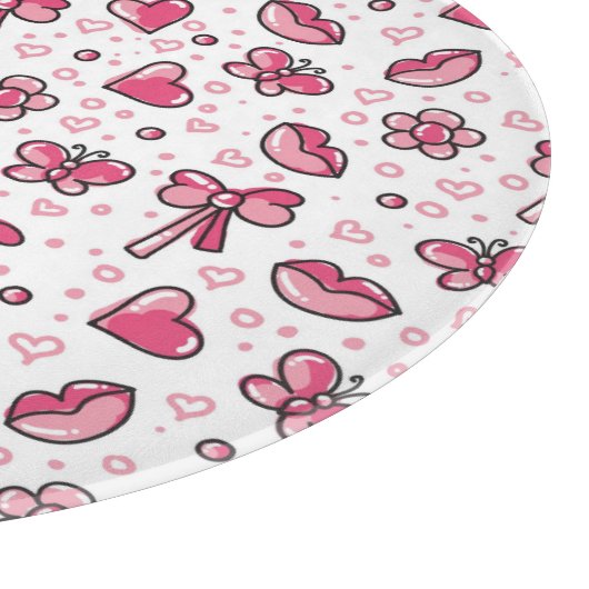 romantisches Muster Schneidebrett (Ecke)