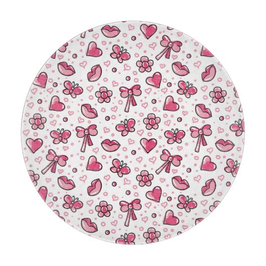 romantisches Muster Schneidebrett (Vorderseite)