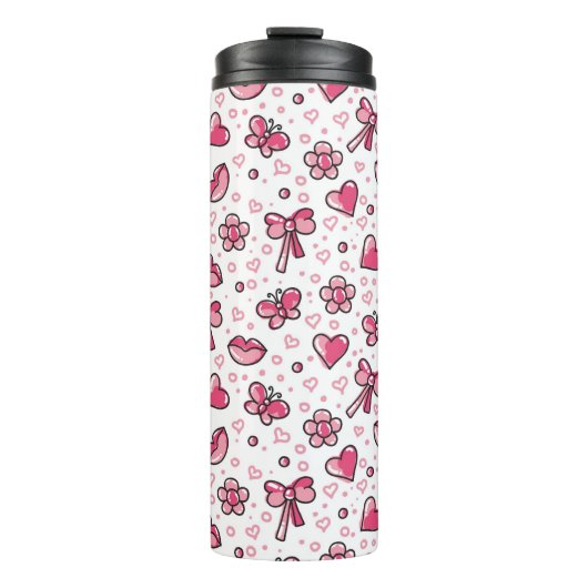 romantisches Muster Thermosbecher (Vorderseite)