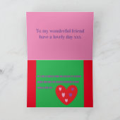 Romantisches Nachrichtengedicht auf rosa Box mit B Karte (Innenseite)