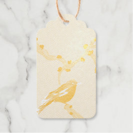 Romantisches Nachtigall-Goldfolie-Geschenk-Tag Geschenkanhänger