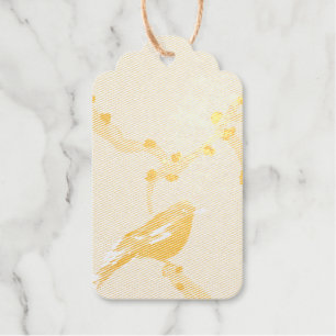 Romantisches Nachtigall-Goldfolie-Geschenk-Tag Geschenkanhänger