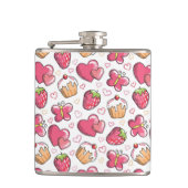 romantisches Nahrungsmittelmuster Flachmann (Vorderseite)