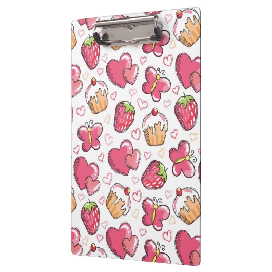 romantisches Nahrungsmittelmuster Klemmbrett (Links)