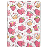 romantisches Nahrungsmittelmuster Klemmbrett (Rückseite)