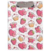 romantisches Nahrungsmittelmuster Klemmbrett (Vorderseite)