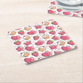 romantisches Nahrungsmittelmuster Rechteckiger Pappuntersetzer (angewinkelt)