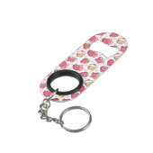 romantisches Nahrungsmittelmuster Schlüsselbund Flaschenöffner (Rückseite Schrägansicht)