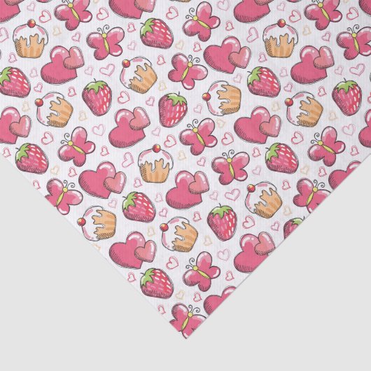 romantisches Nahrungsmittelmuster Seidenpapier (Ausschnitt)