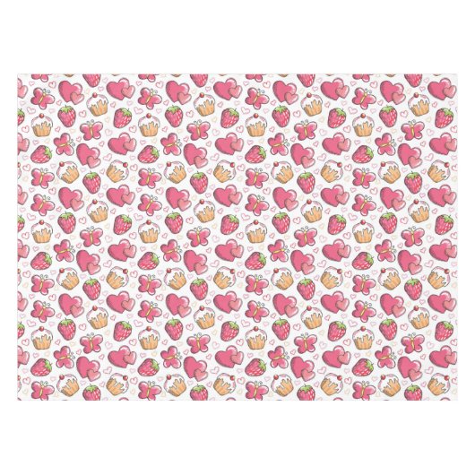 romantisches Nahrungsmittelmuster Tischdecke (Vorderseite (Horizontal))