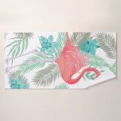 Romantisches nahtloses Muster mit Flamingo-Vogel u Badehandtuch (Badehandtuch)