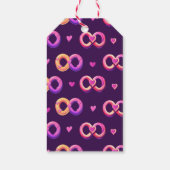 Romantisches nahtloses Muster mit Herz und Hochzei Geschenkanhänger (Rückseite)