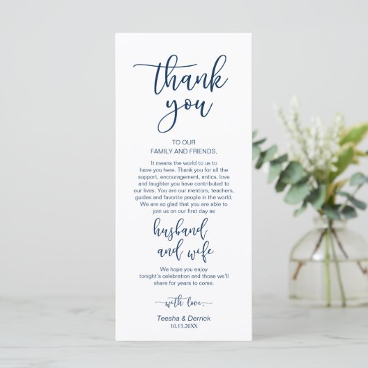 Romantisches Navy Blue, Place Setting Dankeschön K Programm (Stehend Vorderseite)