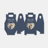 Romantisches Navy Blue Wedding Foto Geschenkschachtel (Ungefaltet)