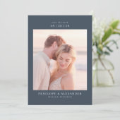 Romantisches Navy-Klassiker-Foto Save The Date (Stehend Vorderseite)