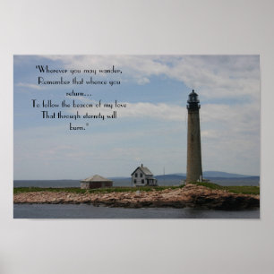 Romantisches neues Enland Leuchtturm-Plakat Poster