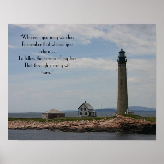 Romantisches neues Enland Leuchtturm-Plakat Poster (Vorne)