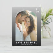 Romantisches Neutrales Minimalistisches Foto Save The Date (Stehend Vorderseite)