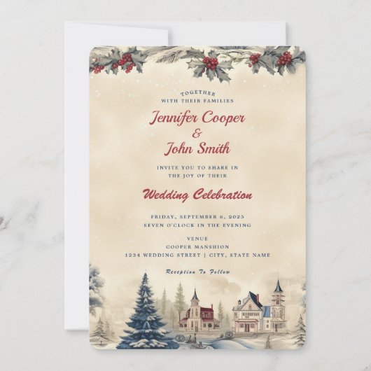 Romantisches Nichts Extravagant nur Liebe Winter H Einladung (Rückseite)