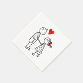 Romantisches Niedliches Couple Napkins Serviette (Ecke)