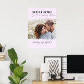 Romantisches Niedliches Foto Hochzeit Begrüßungsze Poster (Heimbüro)