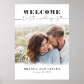 Romantisches Niedliches Foto Hochzeit Begrüßungsze Poster (Vorne)