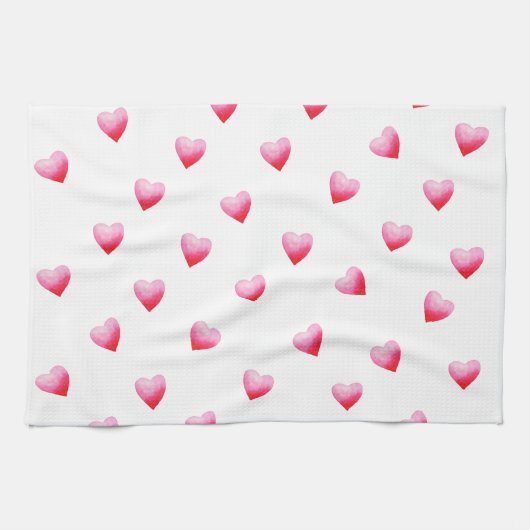 Romantisches Niedliches Rotes Herz Geschirrtuch (Horizontal)