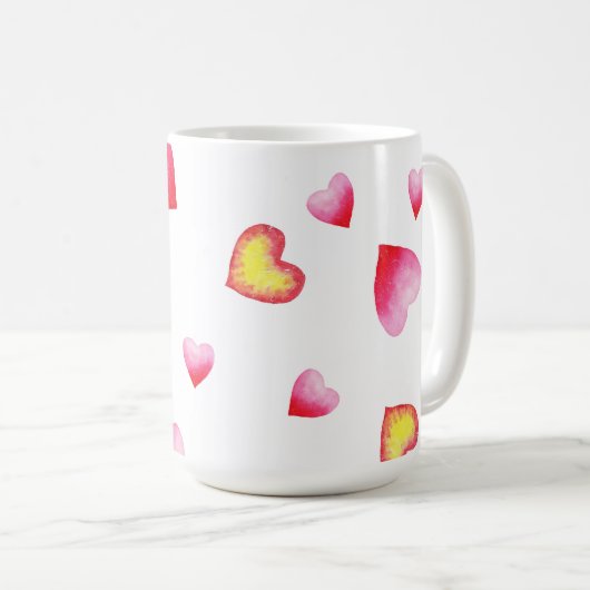Romantisches Niedliches Rotes Herz Kaffeetasse (VorderseiteRechts)