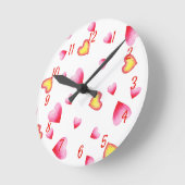 Romantisches Niedliches Rotes Herz Runde Wanduhr (Winkel)