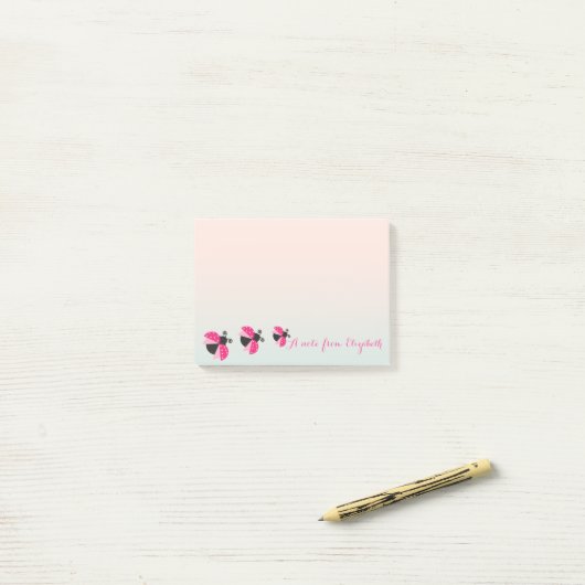 Romantisches Niedliches, stilvolles "Ladybugs" Post-it Klebezettel (Auf Schreibtisch)