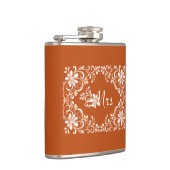 Romantisches Orange Shabby Chic Mrs. Wedding Flask Flachmann (Rechts)
