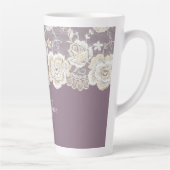 Romantisches Orchid Lila florales Brautparty Milchtasse (Rechts)