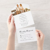 Romantisches Paar All In One Einladung (Abreißen)